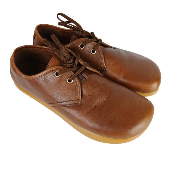 Earth Women's SZ 10 Kalso Classy Ochre Brown Leather Lace Up Shoes RARE